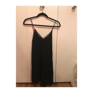 Aritzia black dress with lace trim